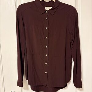 Lou & Grey Maroon Button-Down Shirt